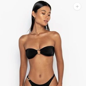 Sommer Swim black bandeau bikini top